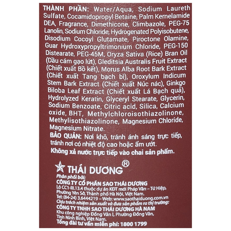 Dầu gội dược liệu Thái Dương 7 Gold sạch gàu, mềm mượt - 5